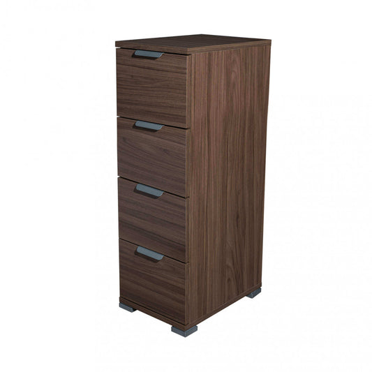 Cassettiera 4 cassetti marronecm 27x38x85 cm capiente ed elegante