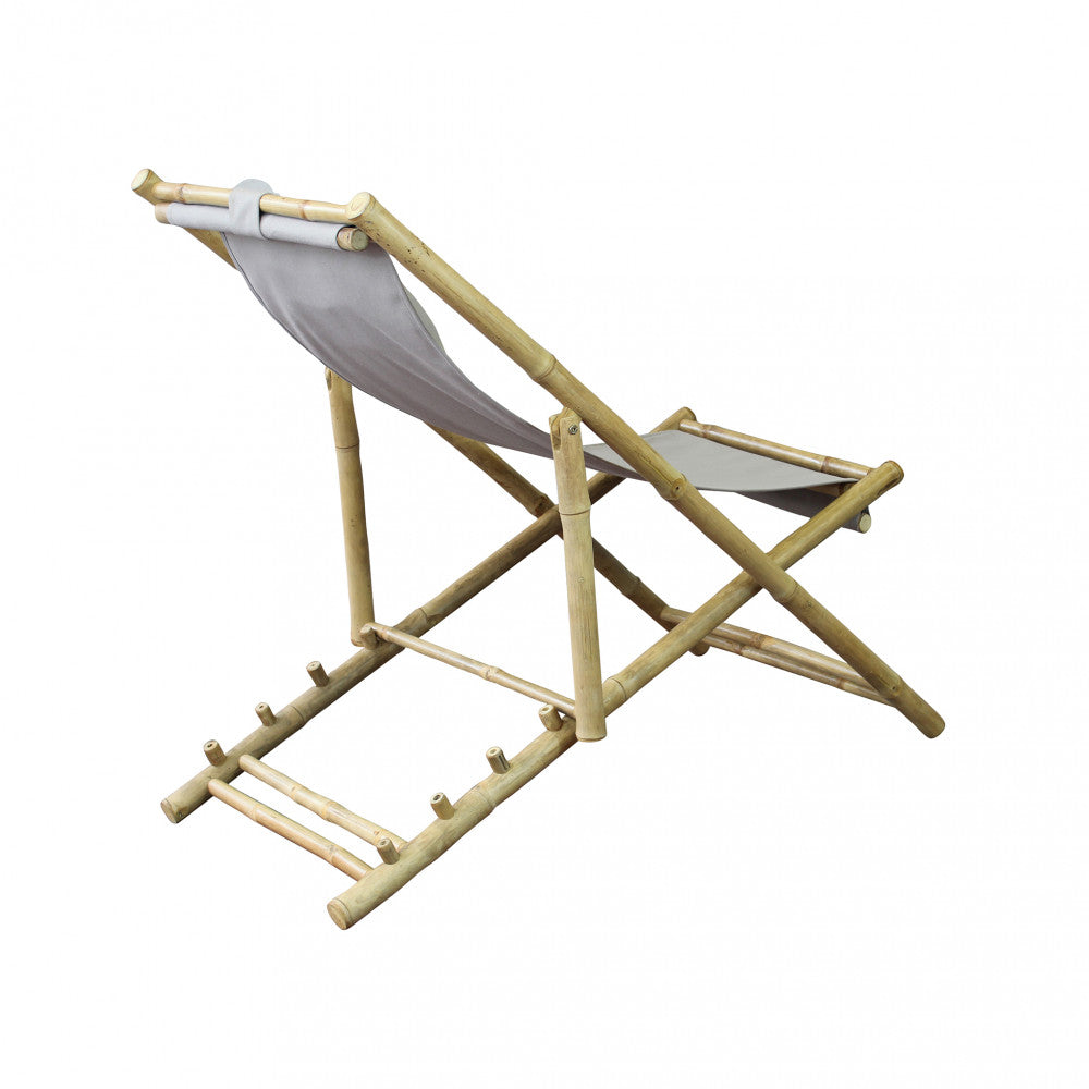 Sdraio Dondolo Bamboo Marrone con Cuscino 117x60x68 cm