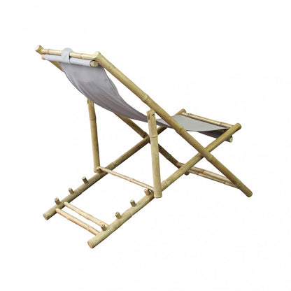 Sdraio Dondolo Bamboo Marrone con Cuscino 117x60x68 cm