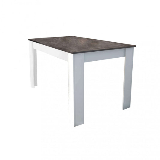 Tavolo Rettangolare Bianco e Grigio Scuro 138x80x74,5 cm – Design Moderno