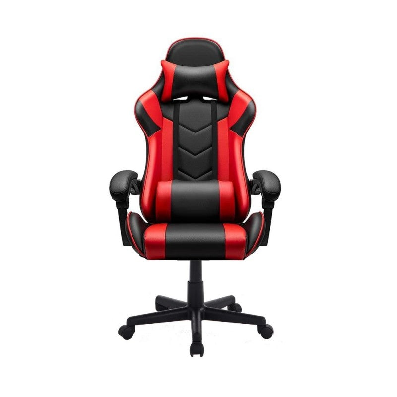 Sedia da Gaming Nero e Rosso con Seduta e Alzata Regolabile e Cuscini