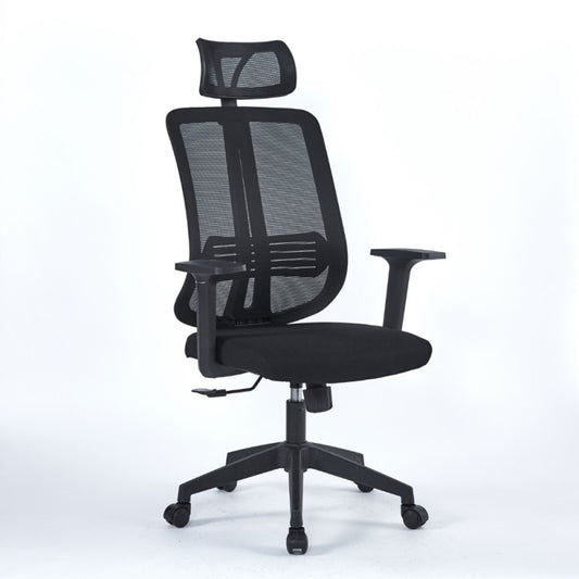 Sedia da Ufficio Satia in Tessuto Mesh Nero e base Nera
