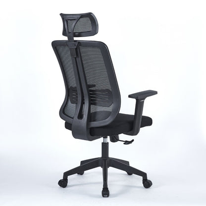 Sedia da Ufficio Satia in Tessuto Mesh Nero e base Nera