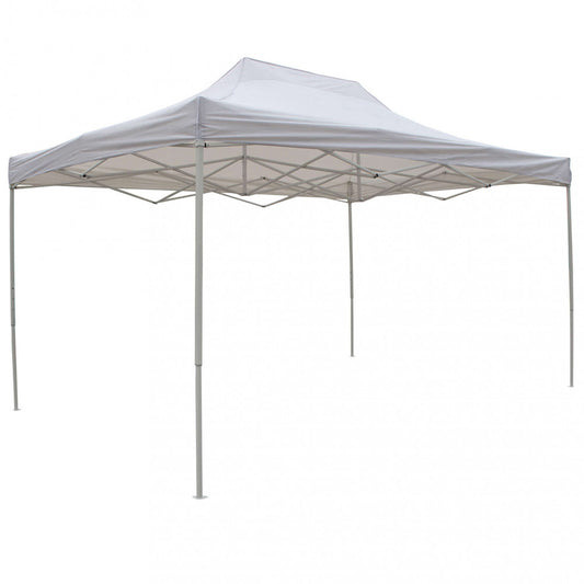 Gazebo Pieghevole Bianco 3x4,5 in Poliestere e Acciaio