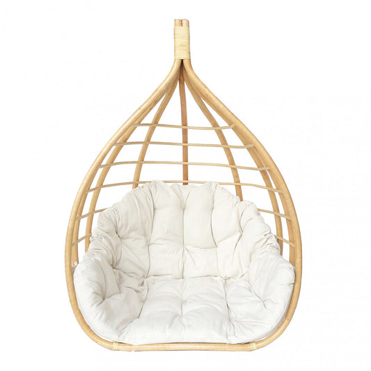 Dondolo Sospeso in Bamboo Bianco e Marrone Chiaro