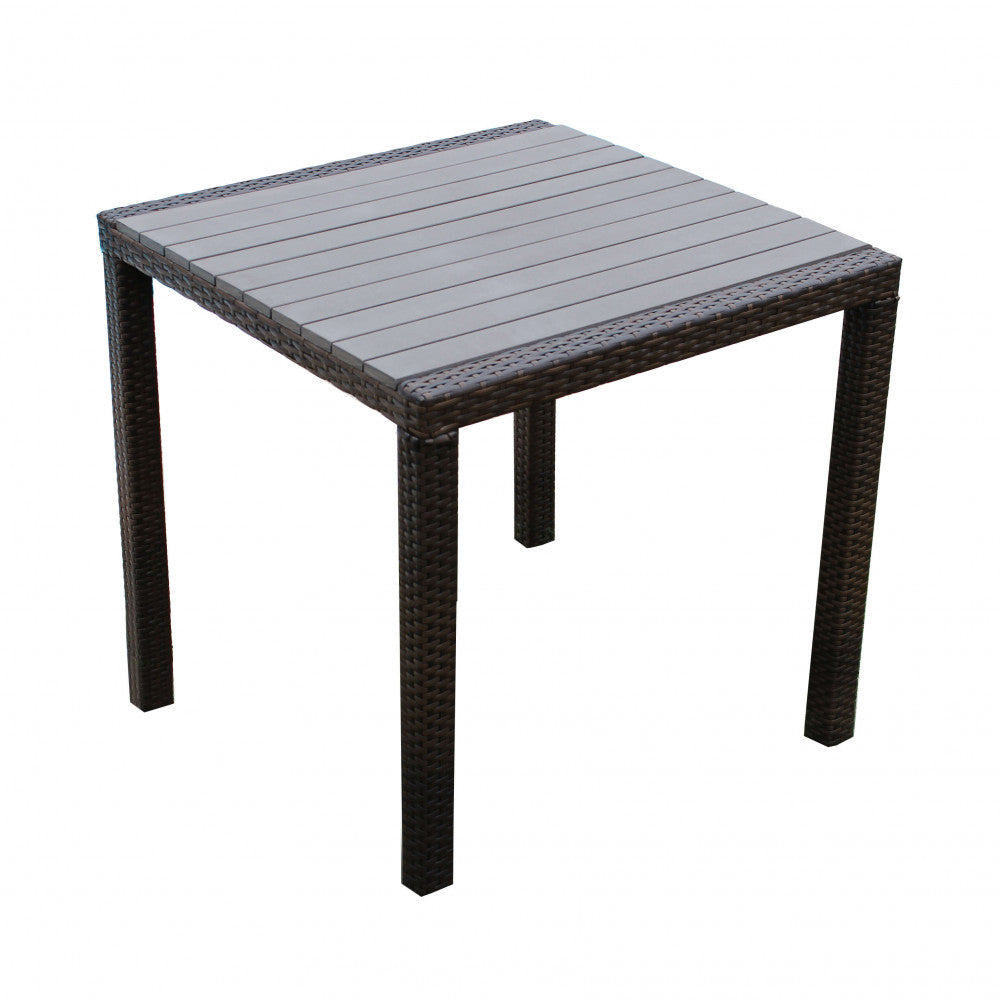 Tavolo Quadrato 80x80 cm Marrone per Esterno