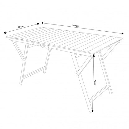 Tavolo Doppio 70x140 cm in Legno di Faggio Naturale