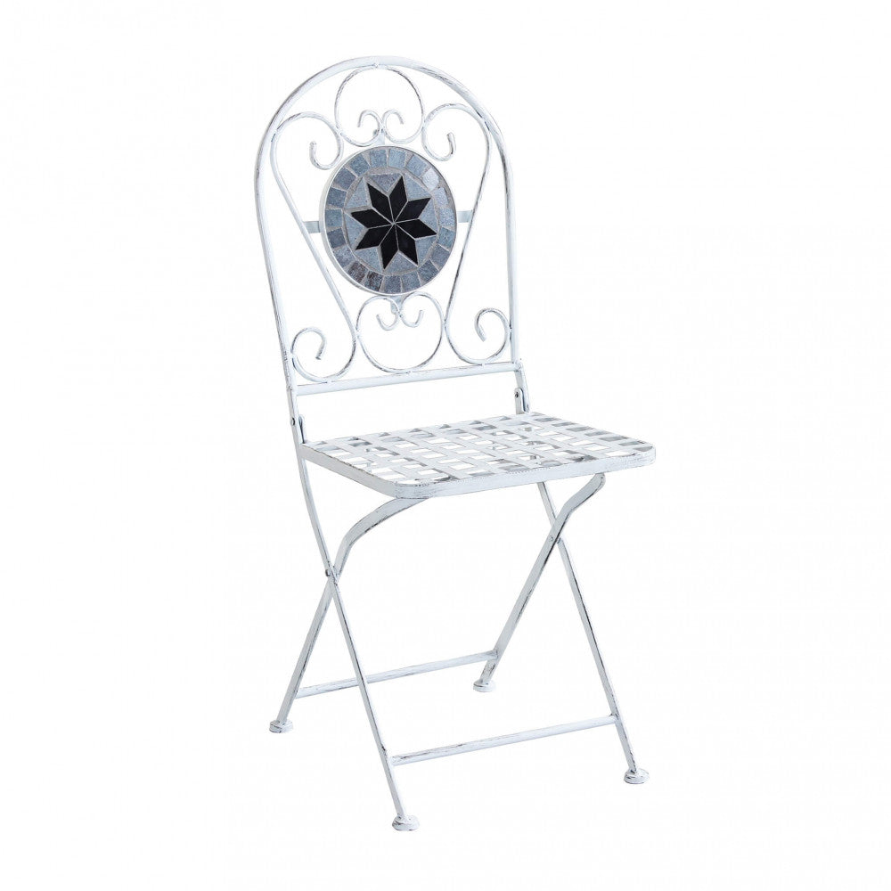 Set tavolo e Sedie bianco Grigio rotondo Salotto Esterno