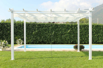 Gazebo da Giardino Balcone 3x3 Bianco in Alluminio e Metallo
