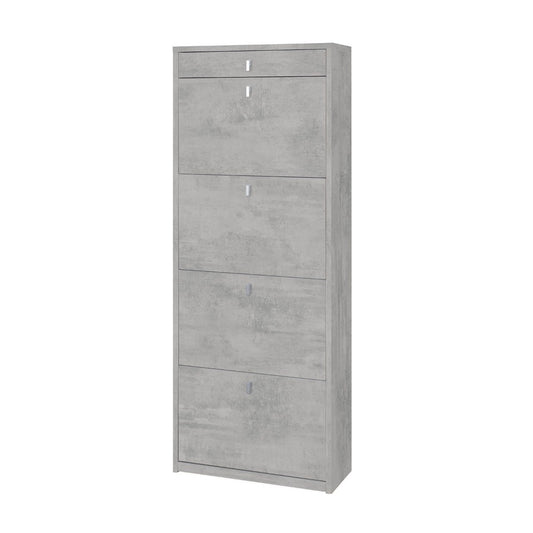 Scarpiera Grigio Cemento 4 Ante a Ribalta Doppia 20 Paia Cassetto Porta Scarpe