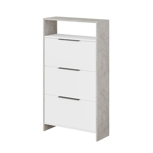 Scarpiera a Ribalta 3 ante Bianco Marmo 78x28x139 cm