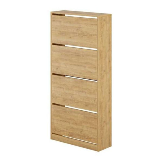 Scarpiera in Legno Rovere chiaro 4 ante Doppie a Ribalta