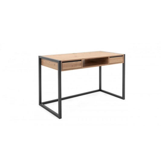Scrivania Antracite Moderna in Legno e Ferro da Ufficio