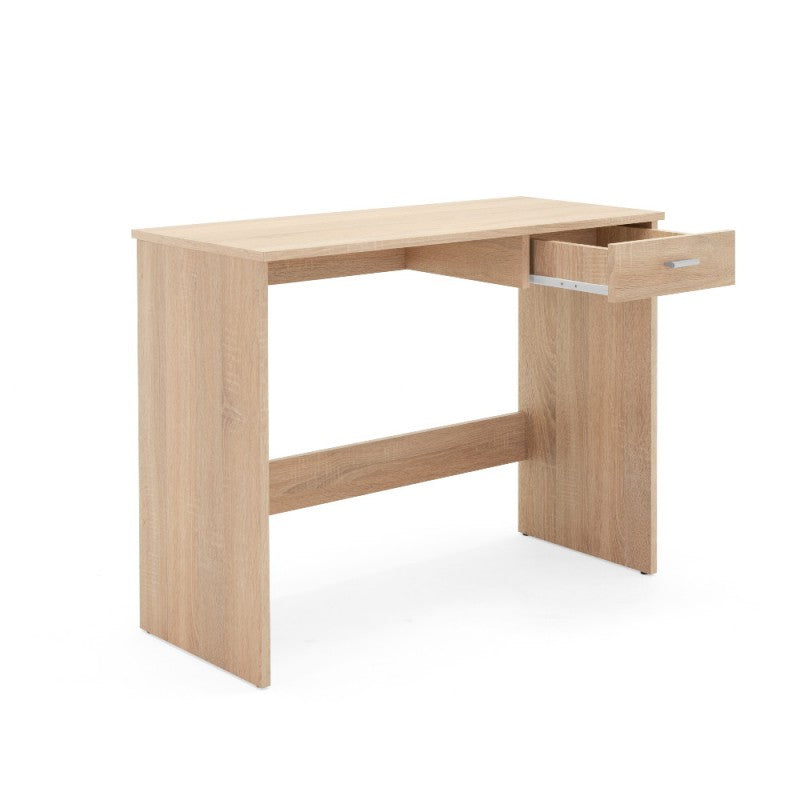 Tavolo Scrivania 90 cm Rovere con Cassetto Porta Pc Cameretta Scrittorio Ufficio