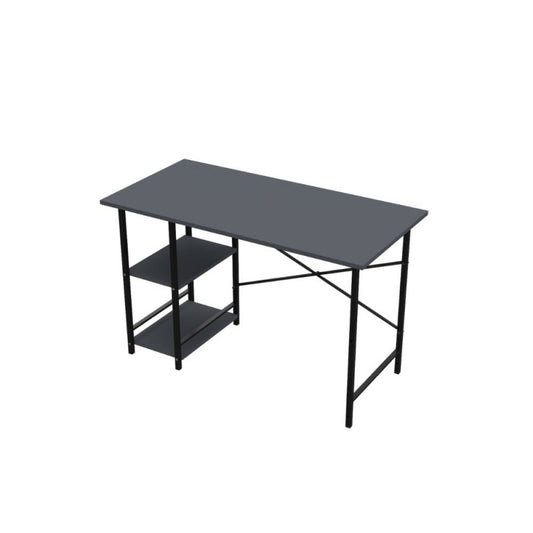 Scrivania Antracite con 2 Ripiani da Ufficio Camera 120x60x72 cm
