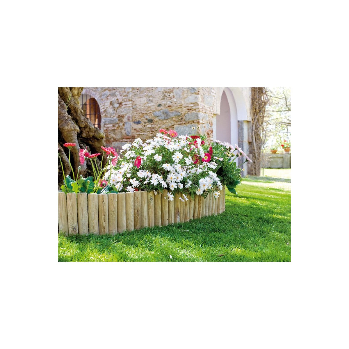 Bordatura in Legno per Aiuola 180x30 cm per Piante