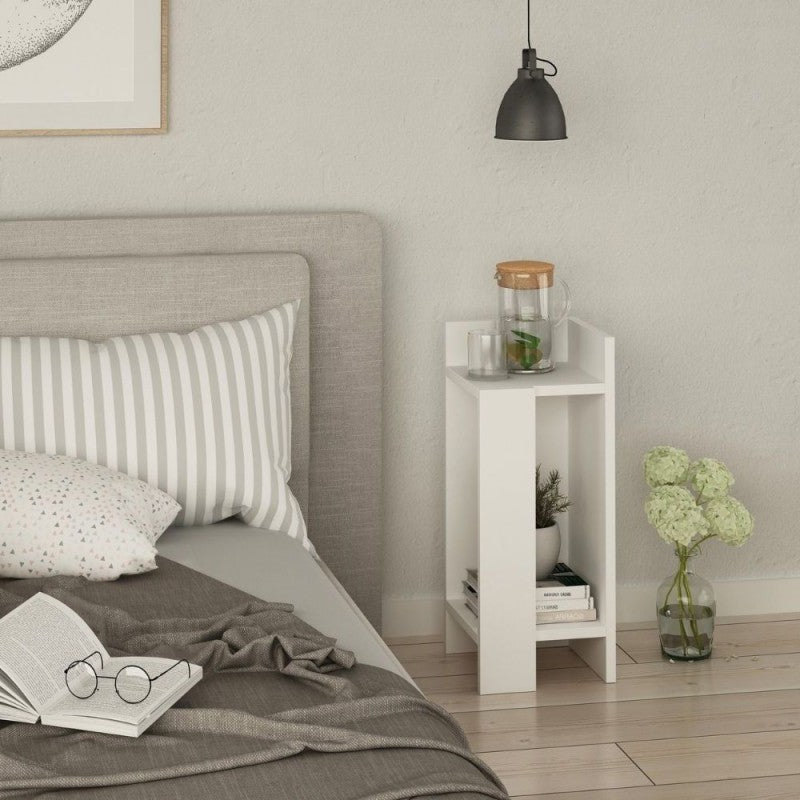 Comodino Tavolino Design Elos destro Bianco 27x25x60 cm