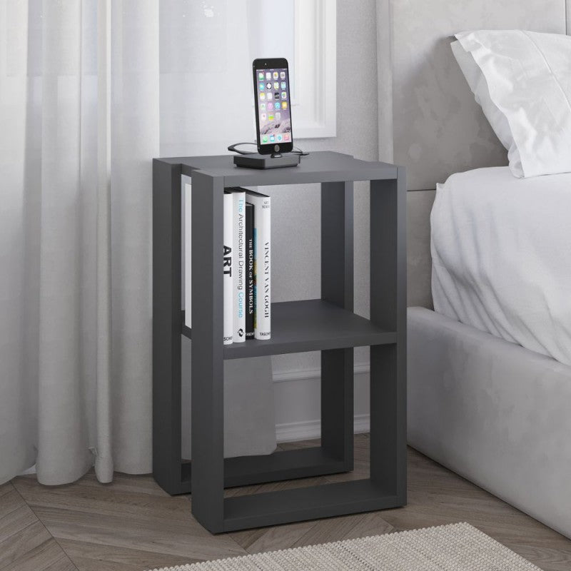 Tavolino Comodino Lonie Antracite 55x30x34 cm
