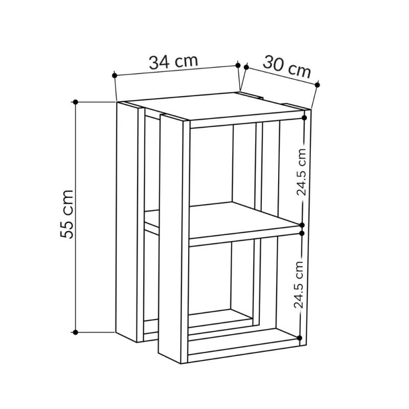 Tavolino Comodino Lonie Antracite 55x30x34 cm