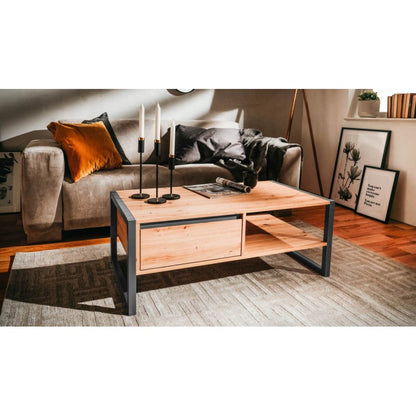 Tavolino Caffe Basso 100 Quercia Tavolinetto Rettangolare Moderno Salotto Design