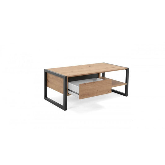 Tavolino Caffe Basso 100 Quercia Tavolinetto Rettangolare Moderno Salotto Design