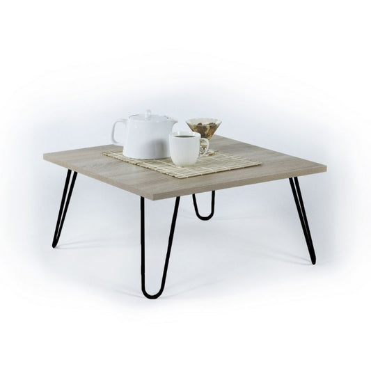 Tavolino da Caffe Basso 60x60 cm Quadrato Moderno per Salotto Design in Legno