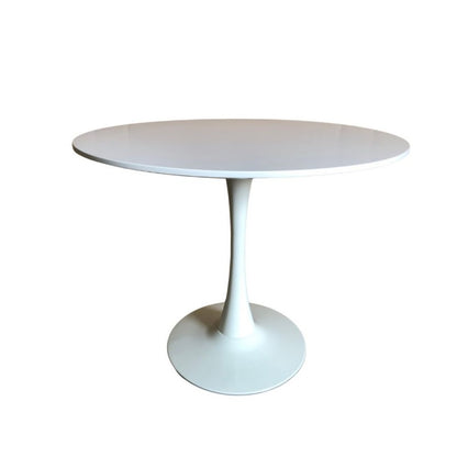 Tavolo da Salotto Tondo Bianco con Base in metallo 90 x 73 cm