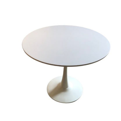 Tavolo da Salotto Tondo Bianco con Base in metallo 90 x 73 cm
