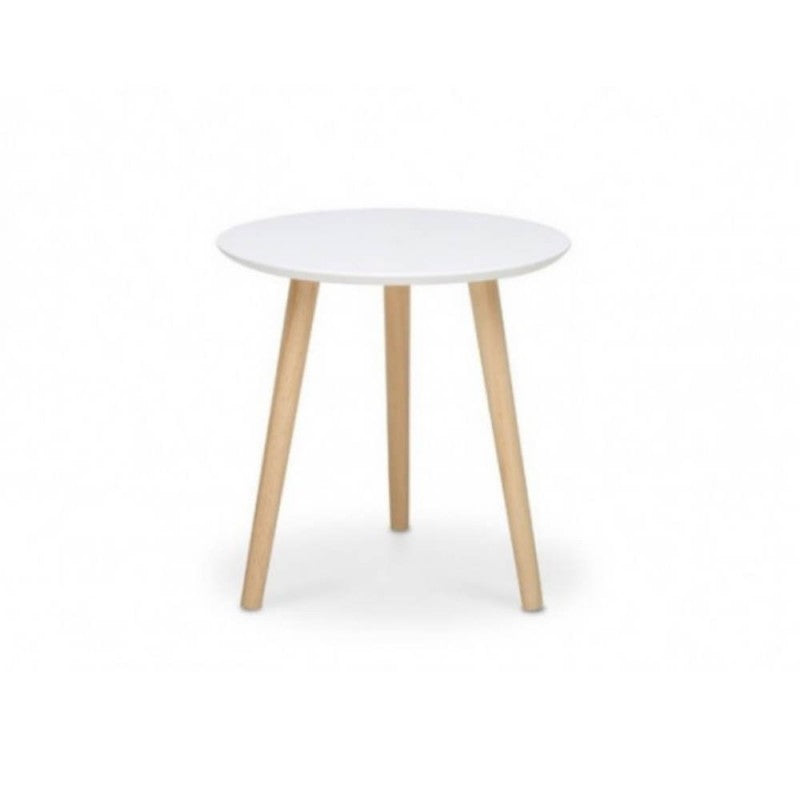 Tavolino da Caffe Bianco 48 cm Rotondo Divano Tavolinetto Salotto Tavolo Basso