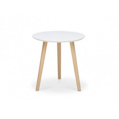 Tavolino da Caffe Bianco 48 cm Rotondo Divano Tavolinetto Salotto Tavolo Basso