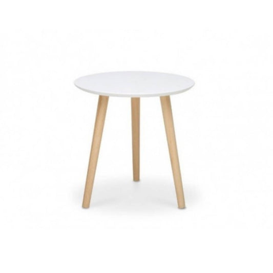 Tavolino da Caffe Bianco 48 cm Rotondo Divano Tavolinetto Salotto Tavolo Basso