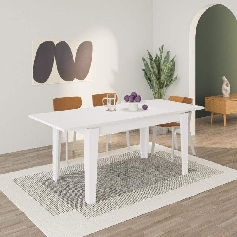 Tavolo da Pranzo Estensibile Allungabile 140/190 x 80 Bianco