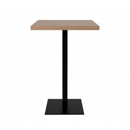Tavolo Quadrato 70x70 Alto da Bar per Sgabelli in Legno Rovere e Metallo Nero