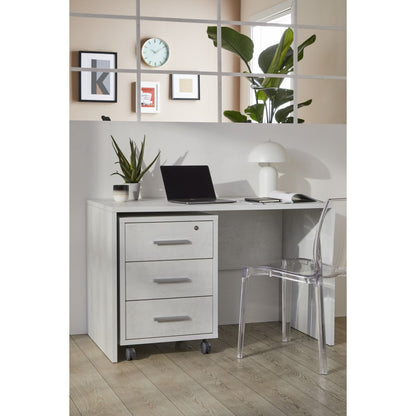 Tavolo Kit Scrivania 120 cm Ossido Bianco Piccola Moderna Ufficio Cameretta Pc