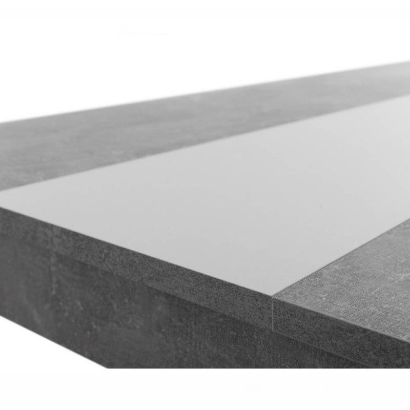 Tavolo Rettangolare 140x80 Cemento Reversibile Cucina da Pranzo Moderno Salotto