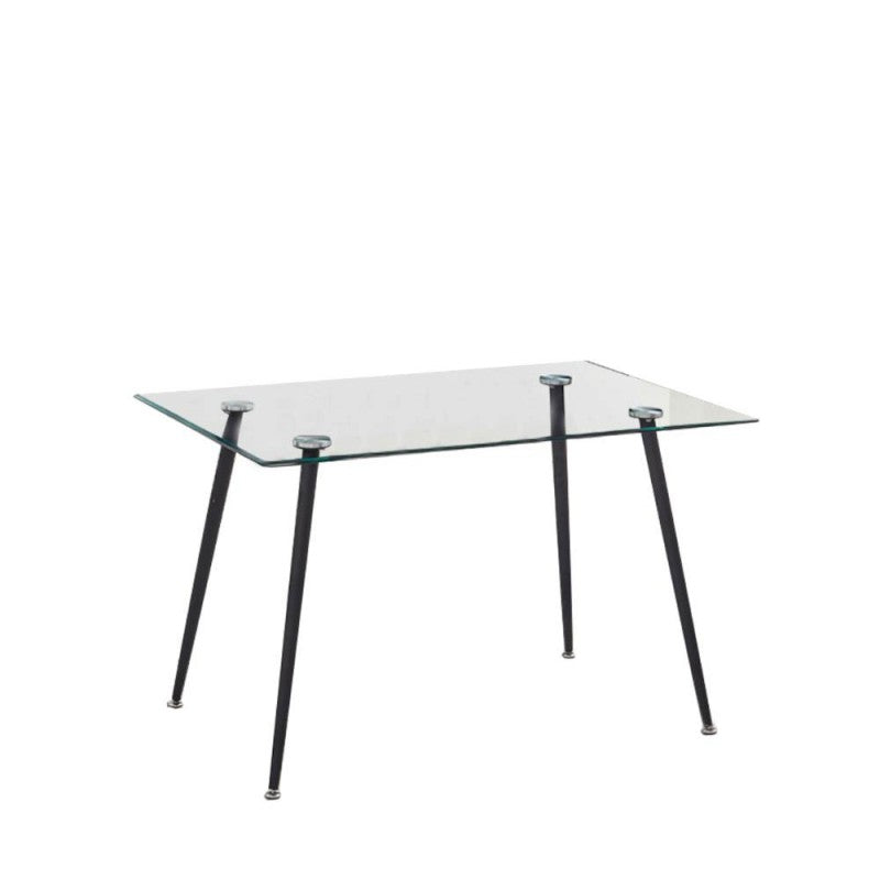 Tavolo in Vetro Cristallo 120x80 Rettangolare da Cucina Sala Pranzo