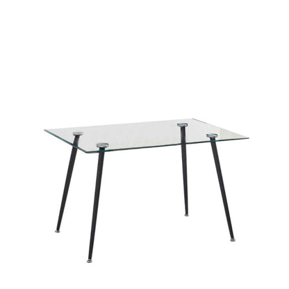 Tavolo in Vetro Cristallo 120x80 Rettangolare da Cucina Sala Pranzo