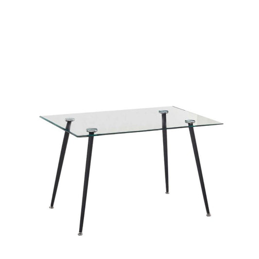 Tavolo in Vetro Cristallo 120x80 Rettangolare da Cucina Sala Pranzo