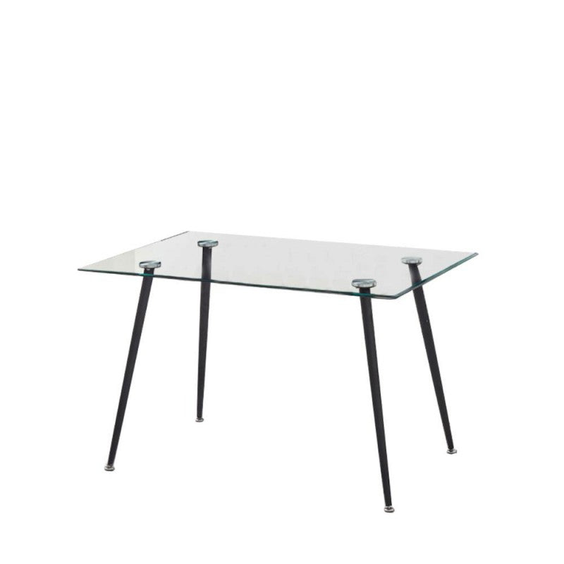 Tavolo in Vetro Cristallo 120x80 Rettangolare da Cucina Sala Pranzo