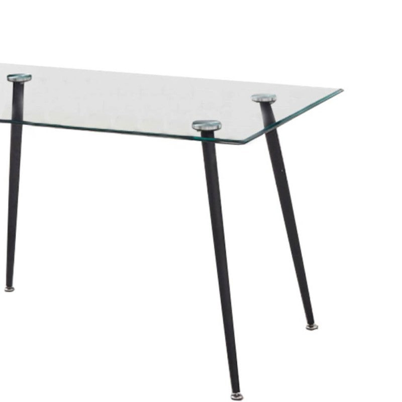 Tavolo in Vetro Cristallo 120x80 Rettangolare da Cucina Sala Pranzo