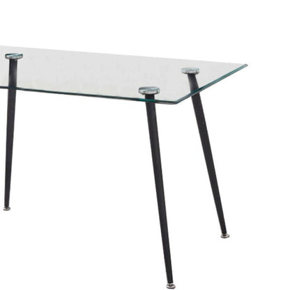 Tavolo in Vetro Cristallo 120x80 Rettangolare da Cucina Sala Pranzo