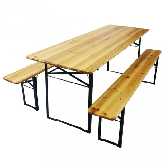 Set birreria pieghevole in legno 200x70 cm