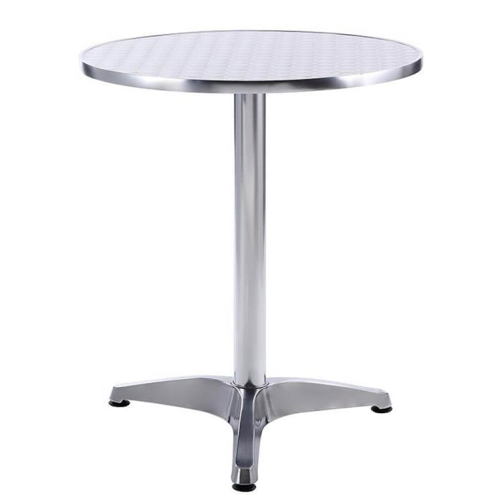 Tavolo Rotondo a Colonna in Alluminio Ø60 cm per Interno ed Esterno