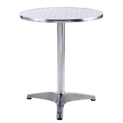 Tavolo Rotondo a Colonna in Alluminio Ø60 cm per Interno ed Esterno
