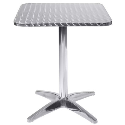 Tavolo Quadrato a Colonna in Alluminio 60x60 cm per Interno ed Esterno