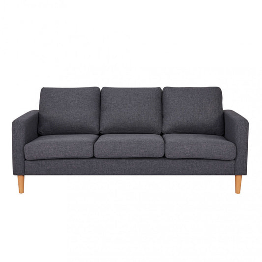 Divano 3 posti Grigio Scuro 177x73x82 cm con gambe in polipropilene