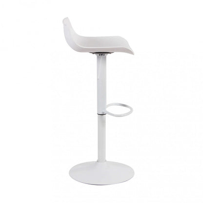 Set 2 sgabelli Alti Bianco Seduta in Plastica da Penisola Cucina
