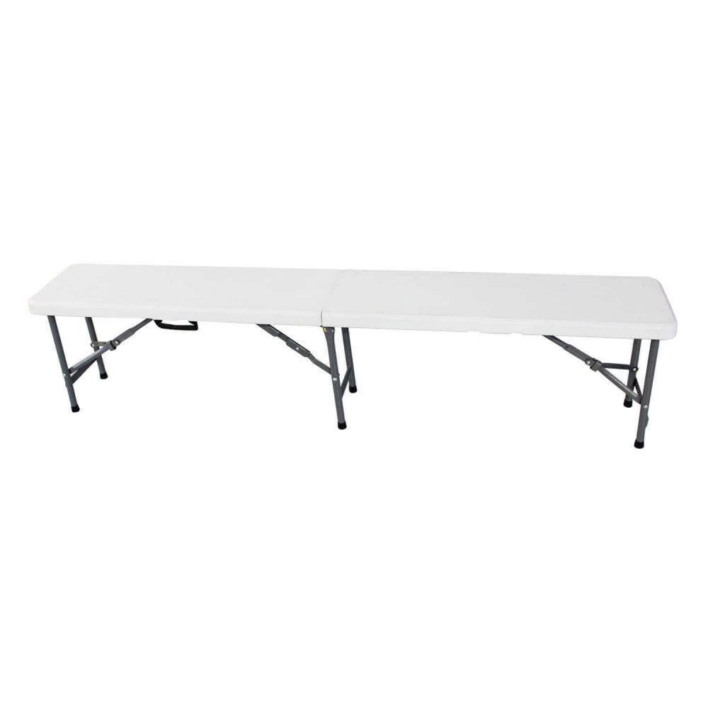 Panchina pieghevole 180 cm bianco grigio resistente