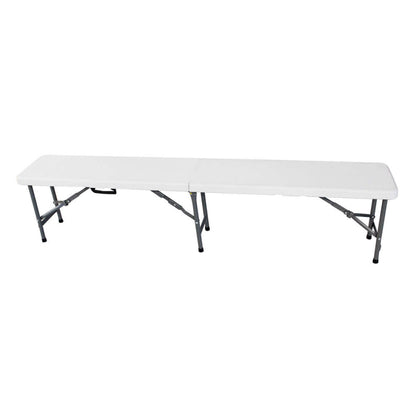 Panchina pieghevole 180 cm bianco grigio resistente