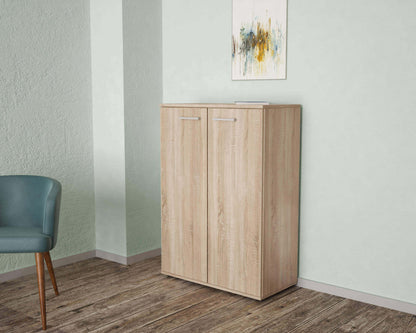 Armadio Mobiletto Multiuso Quercia Chiaro In Legno Mobile 2 Ante